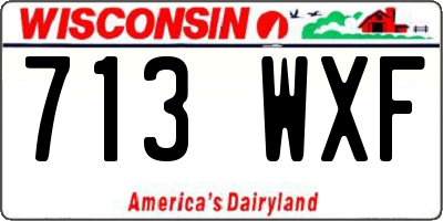 WI license plate 713WXF