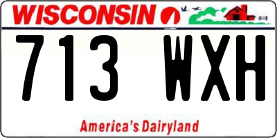 WI license plate 713WXH