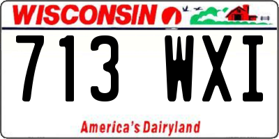 WI license plate 713WXI