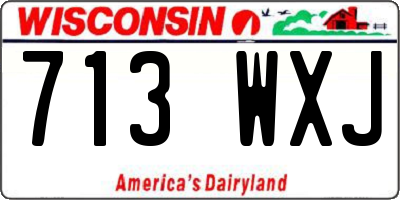 WI license plate 713WXJ