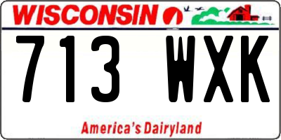 WI license plate 713WXK