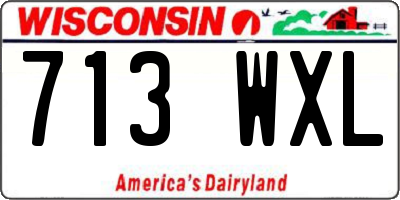 WI license plate 713WXL