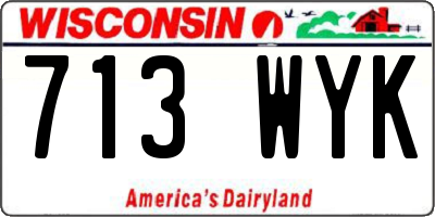 WI license plate 713WYK