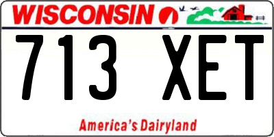 WI license plate 713XET