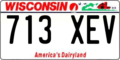 WI license plate 713XEV