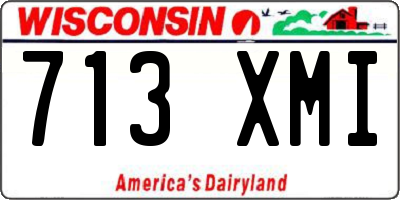 WI license plate 713XMI