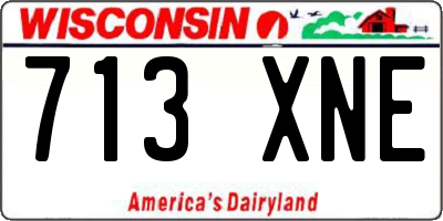 WI license plate 713XNE