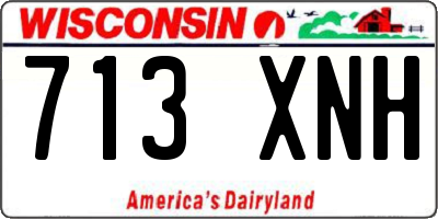 WI license plate 713XNH