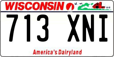 WI license plate 713XNI