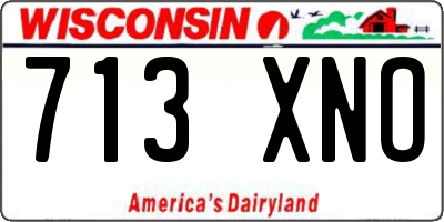 WI license plate 713XNO