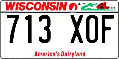 WI license plate 713XOF