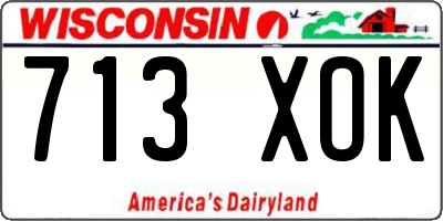 WI license plate 713XOK