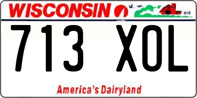 WI license plate 713XOL