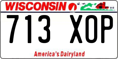 WI license plate 713XOP