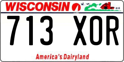 WI license plate 713XOR