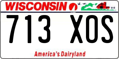 WI license plate 713XOS