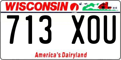 WI license plate 713XOU