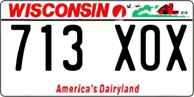 WI license plate 713XOX