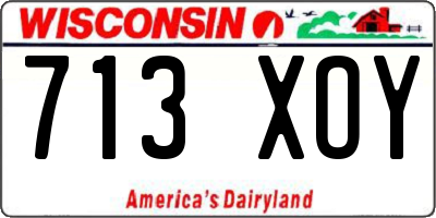 WI license plate 713XOY