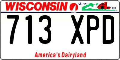 WI license plate 713XPD