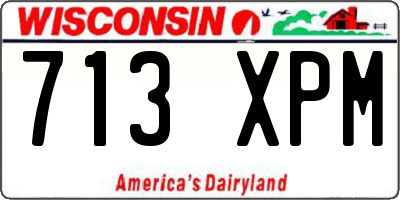 WI license plate 713XPM