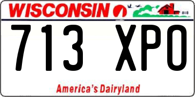 WI license plate 713XPO