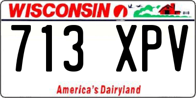 WI license plate 713XPV