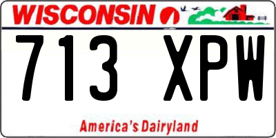 WI license plate 713XPW