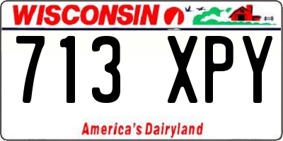WI license plate 713XPY