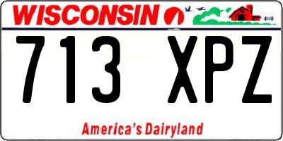 WI license plate 713XPZ