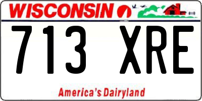 WI license plate 713XRE