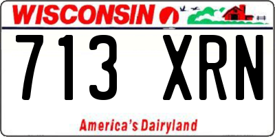 WI license plate 713XRN