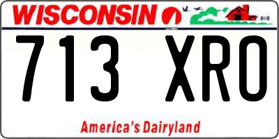 WI license plate 713XRO