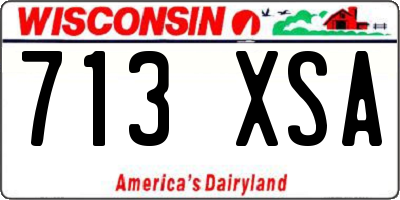 WI license plate 713XSA