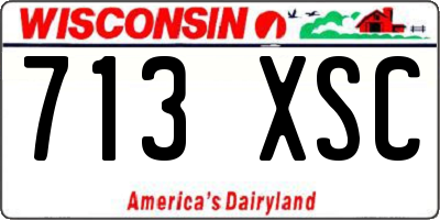 WI license plate 713XSC
