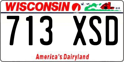 WI license plate 713XSD
