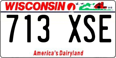 WI license plate 713XSE