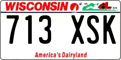 WI license plate 713XSK