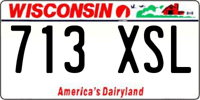 WI license plate 713XSL