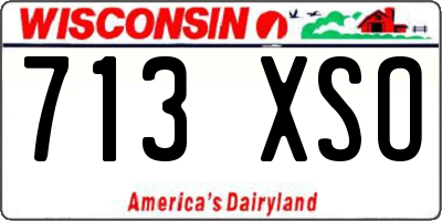 WI license plate 713XSO