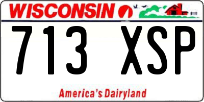 WI license plate 713XSP