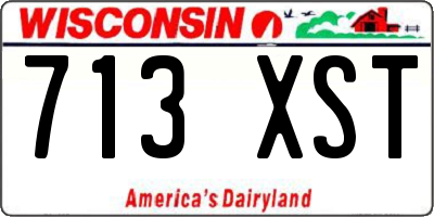 WI license plate 713XST