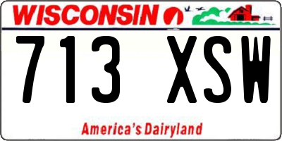 WI license plate 713XSW