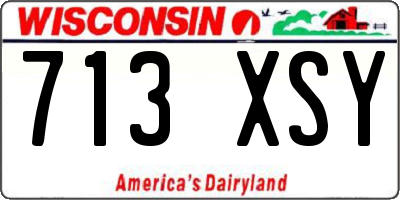 WI license plate 713XSY