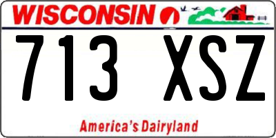 WI license plate 713XSZ