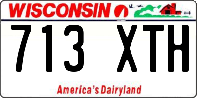 WI license plate 713XTH
