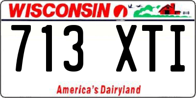 WI license plate 713XTI