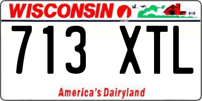 WI license plate 713XTL