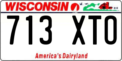 WI license plate 713XTO