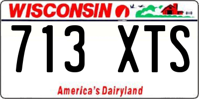 WI license plate 713XTS